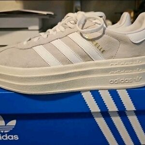 Adidas Originals Gazelle Bold W Grey White Women Casual Platform Shoes Size 8.5